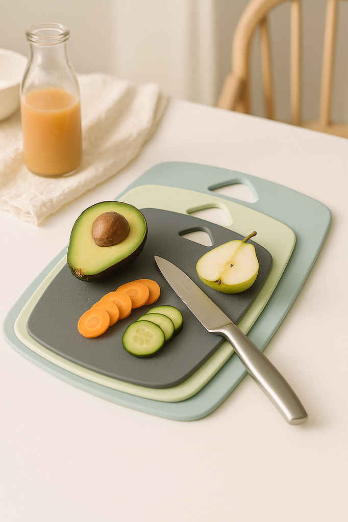 PP Plastic Baby Food Chopping Board Set - 3-Piece Kitchen Cutting Boards