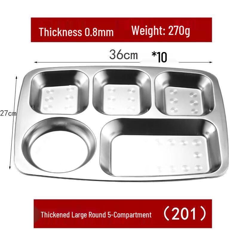 Stainless Steel Compartmentalized Lunch Tray