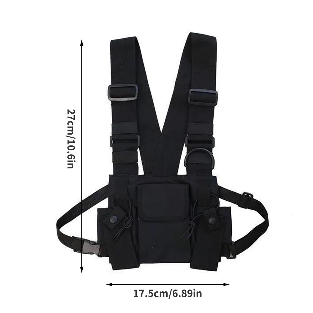 Functional Tactical Chest Bag For Woman Fashion Bullet Hip Hop Vest Streetwear Bags Casual Waist Pack Unisex Black Chest Rig Bag