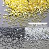 100 Metal Half-Round Rivets for Nail Art, Flatback Steel Beads In Gold and Silver.