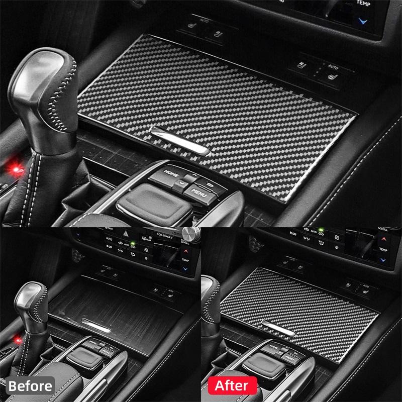 For Lexus GS 2013-2019 Car Interior Accessories Carbon Fiber Auto Central Storage Box Panel Decoration Frame Trim Cover Stickers