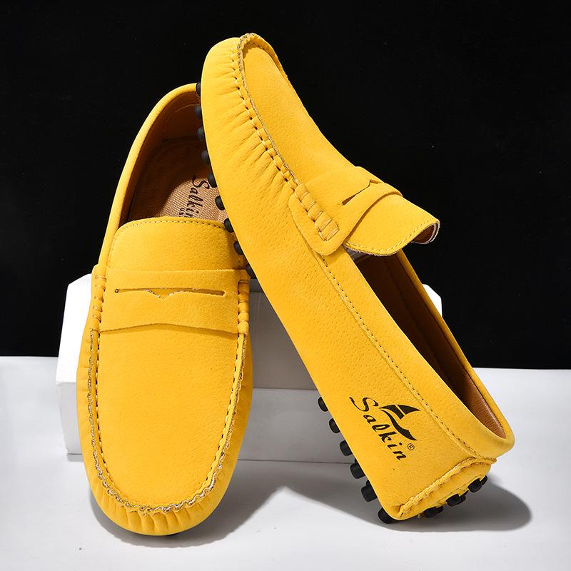 Zapatos de Conducir Clásicos Británicos de Cuero sin Cordones para Pareja, Tallas Grandes 35-49.