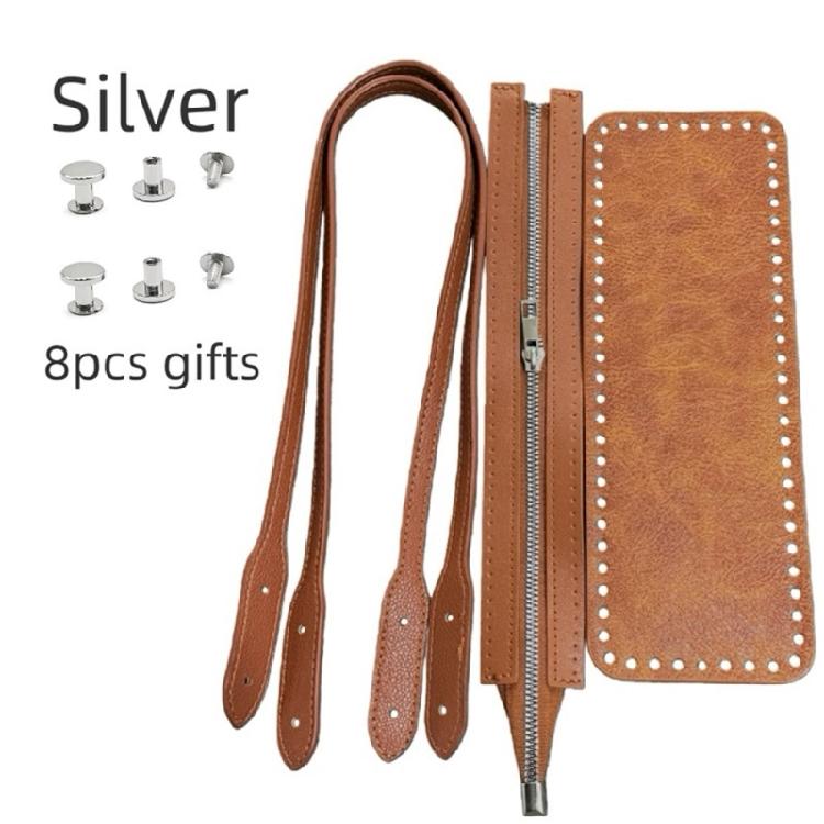 PU Leather Shoulder Bag Knitting Kits DIY Crochet Bag Making Bag Handles Zipper Bag Bottom Shaper for Crochet Handbags