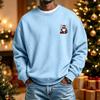Men's Long Sleeve Neck Sweatshirt with Christmas Print, Holiday Pullover Top