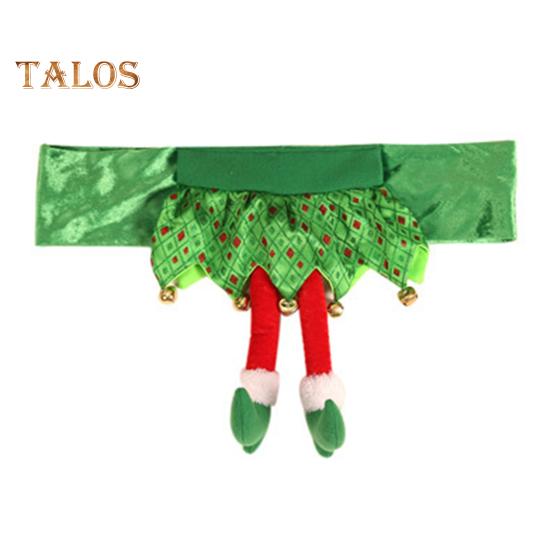 

Рождественский чехол на спинку стула Рождественские чехлы на стулья в форме ножки эльфа Санты для праздников и вечеринок Защитный чехол для обеденного стула для столовой B