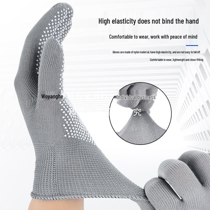 Breathable Non-Slip Nylon Summer Work Gloves - Unisex, Wear-Resistant, Sunscreen