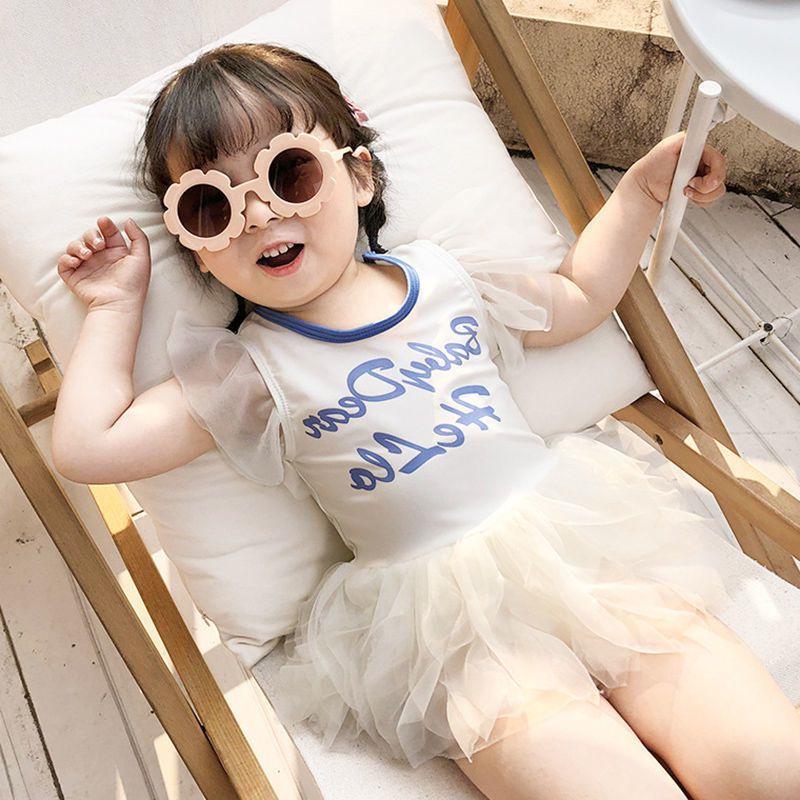 

Летний тюлевый купальник-юбка для девочек 2025 – Новая модная детская принцесса купальник 140 бежевый