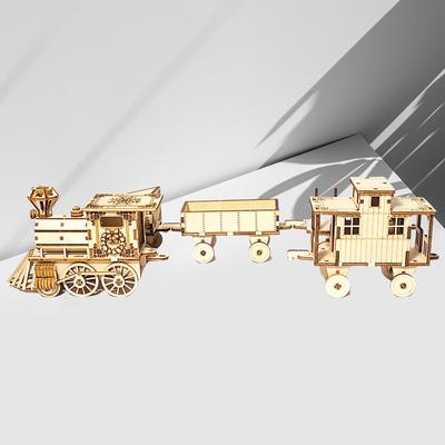 3D Wooden Christmas Train Puzzle Adult Stress Relief Assembly Holiday Gift Decoration Model