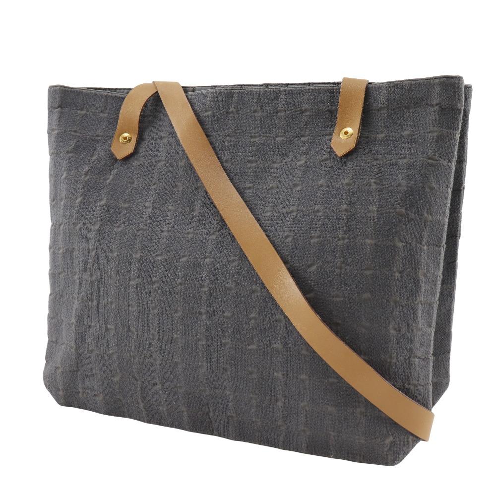 HERMES Amedaba Hippo de Poche Shoulder Bag Long shoulder gray canvas Women Used