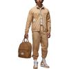 Jordan Solid Color Brand Logo Zip Stand Collar Pocket Jacket Men jackets Beige DV7624-277