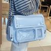 Transparent Convertible Ita Backpack PVC Solid Color Kawaii Uniform Bag Ita Waterproof PU Leather Clear Window Plushie Bag