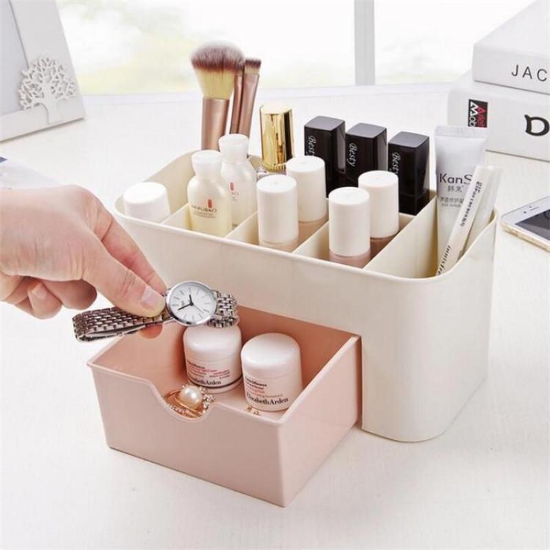 Desktop Drawer Cosmetic Storage Box Makeup Brush Organizer Box Jewelry Lipstick Mask Compartment Cosmetic Storage Case