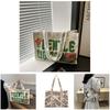 Large Capacity Stylish Canvas Tote Bag With Vibrant Letter Print Design For Everyday Use