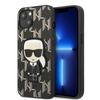 Hülle für iPhone 13 mini Karl Lagerfeld Monogramm Ikonischer Aufnäher Schwarz