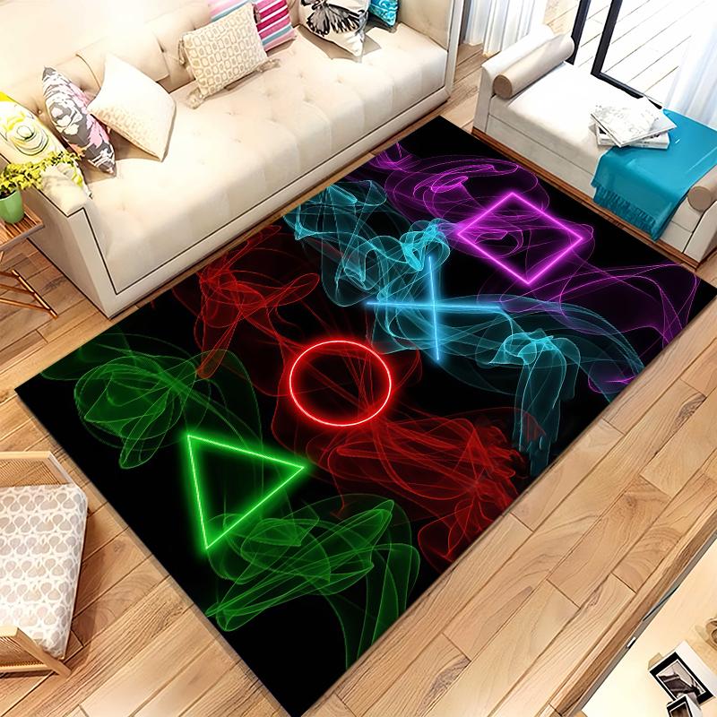 Cartoon Game Gamer Zone Controller Logo Living Room Non-Slip Area Rug Soft Carpet for Bedroom Playroom Sofa,Home Decor Doormat