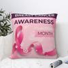 Breast Cancer Awareness Month Square Pillow Covers Home Ribbon Cushion Cover Funny Decorative Throw Pillow Case 4545