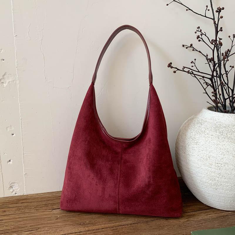 Fashion Commuter Large-capacity Bag Women's 2025 New Retro Suede Design Tote Bag Premium Shoulder Bag