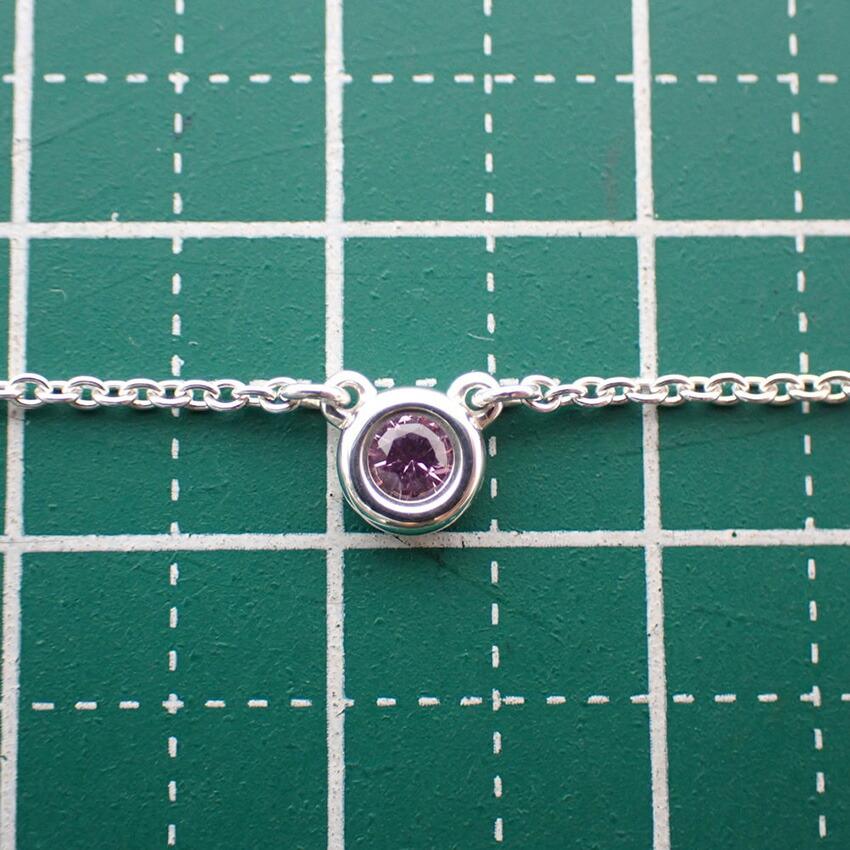 [Pre-owned] TIFFANY 925 By the Yard Pink Sapphire Necklace/j54-2