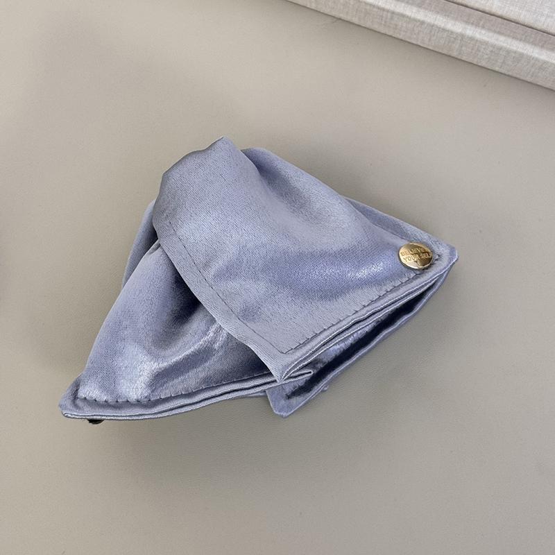 1Pc Gilt Satin Shell Golden Label Grab Clip Solid Color Fabric Large Shark Clip Premium Sense Commuter Hair Clip