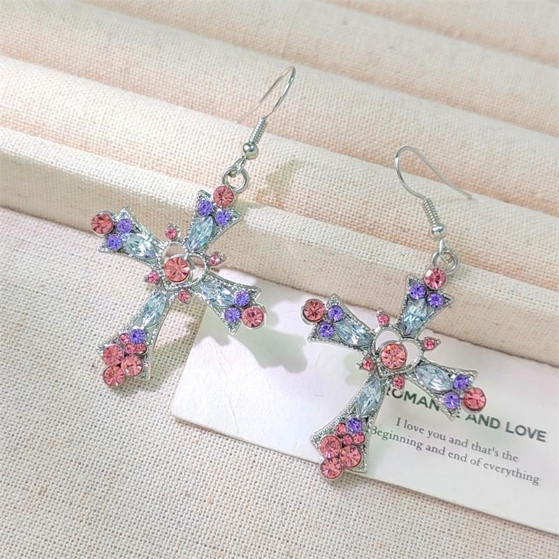 Sweet Cool Style Spicy Girl Rhinestone Gothic Earrings & Y2k Necklace for Women