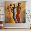 African Woman Painting Curtain Tulle in Kitchen Curtains Bedroom Curtains 2 Pieces Blackout Curtain for Living Room Decoration