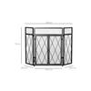 HOMCOM 3-Piece Spark Guard Black Metal Wrought Iron Fireplace Screen 120 X 79 Cm, Elegant Design for a Safe Fireplace