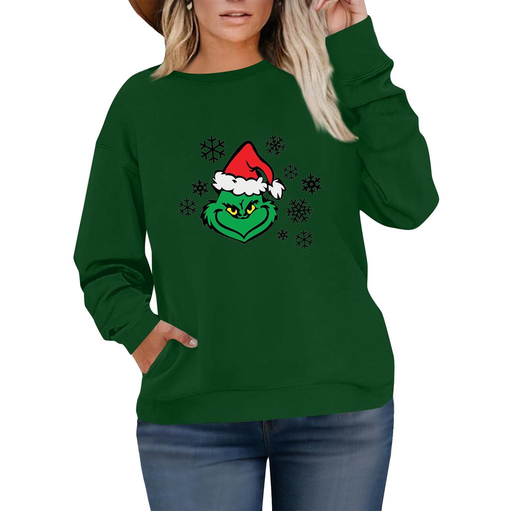 Women's Fashionable Casual Plus-Size Long Sleeve Pullover Printed Sweatshirt