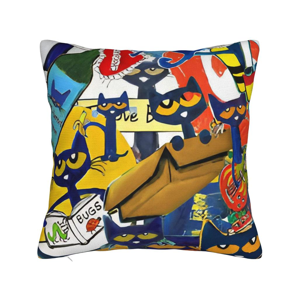 Pete The Cat Cartoon Pillowcase Polyester Cushion Cover Gift Throw Pillow Case Cover Home Dropshipping 18'