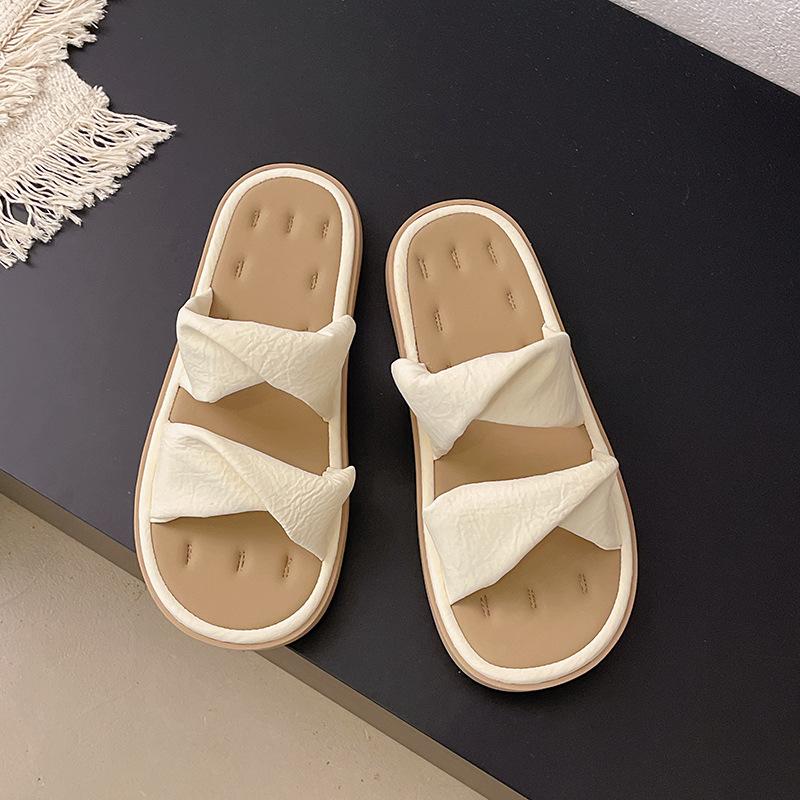 Slippers new summer wear one-word drag kink sandals sandals sofa slippers 35 бежевый 2787₽