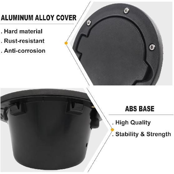 Black Gas Cap Cover Fuel Filler Door Cover Compatible with 2007-2017 Wrangler JK JKU 2/4-DOOR(NOT FOR 2018+ JL MODELS)