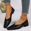 Französischer Platz erstes Jahr neue weiche Leder-Schuhe mit dickem Absatz Schlangenmuster einfach und vielseitig Mode mittelhoher Absatz tiefer Ausschnitt Temperament Einzel-Schuhe
