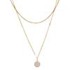 Retro simple double-layer white shell patch gold-plated stacked collarbone necklace women's jewelry