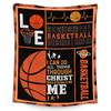 60x50 Inch Soft Plush Warm Basketball Themed Throw Blanket Room Accessory