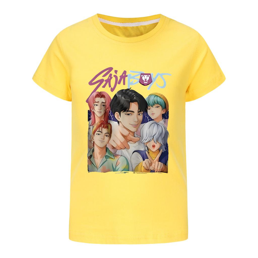Children's Kpop Demon Hunter Saja Boys' Printed T-Shirt RumiMira Zoey Boys and Girls