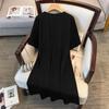 Plus Size V-Neck Slimming Mid-Length Dress for Women 200/300/350 Jin - New Style 7190