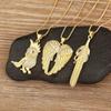 Hip Hop Style Wings Shape Pendant Necklace Copper Base Clavicle Chain Pendant Necklace Unisex