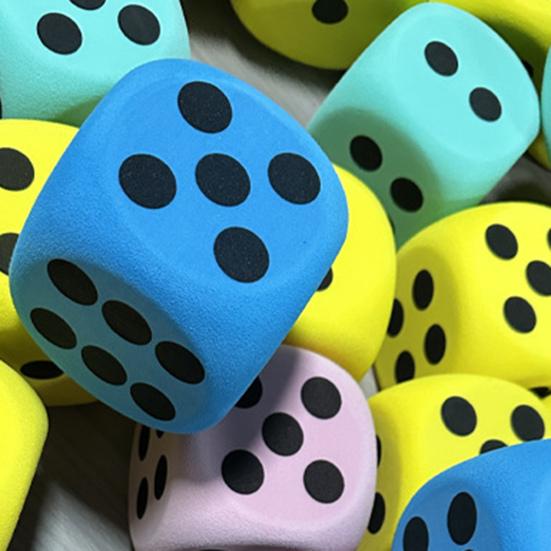 6Pcs 3.8/6/8CM Giant EVA Foam Dice Rounded Corner Six-Sided Large Dice Gaming Dice Toy Board Game Prop Game Casino Themed Party Decoration