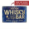 Custom Metal Sign Whiskey Bar Decor Personalized Name Text Customizable Home Lounge Wall Art