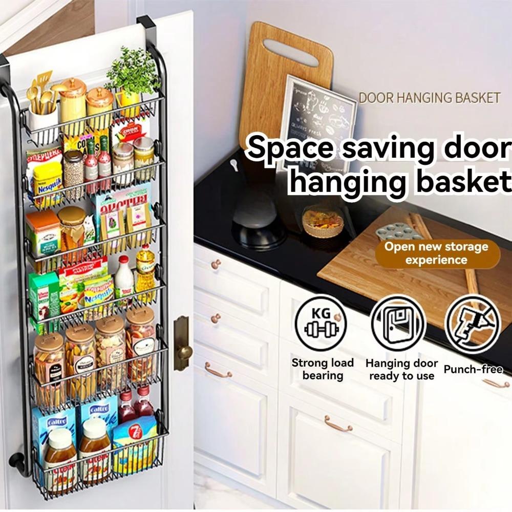 4 Layers Over Door Storage Rack Hanging Storage Basket New Rear Door Hook Shelf  Wardrobe Storage