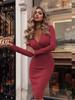 Women's Bodycon Dress Sexy Spring Long Sleeve Bodysuit Dress  Patchwork Dress
