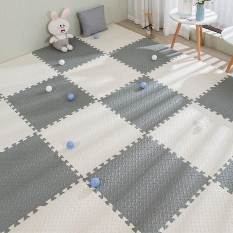 60*60cm 8 Pcs Tiled Flooring Children's Anti Fall Foam Play Mat EVA Non Slip Interlocking Floor Mat for Living Room Home Decor