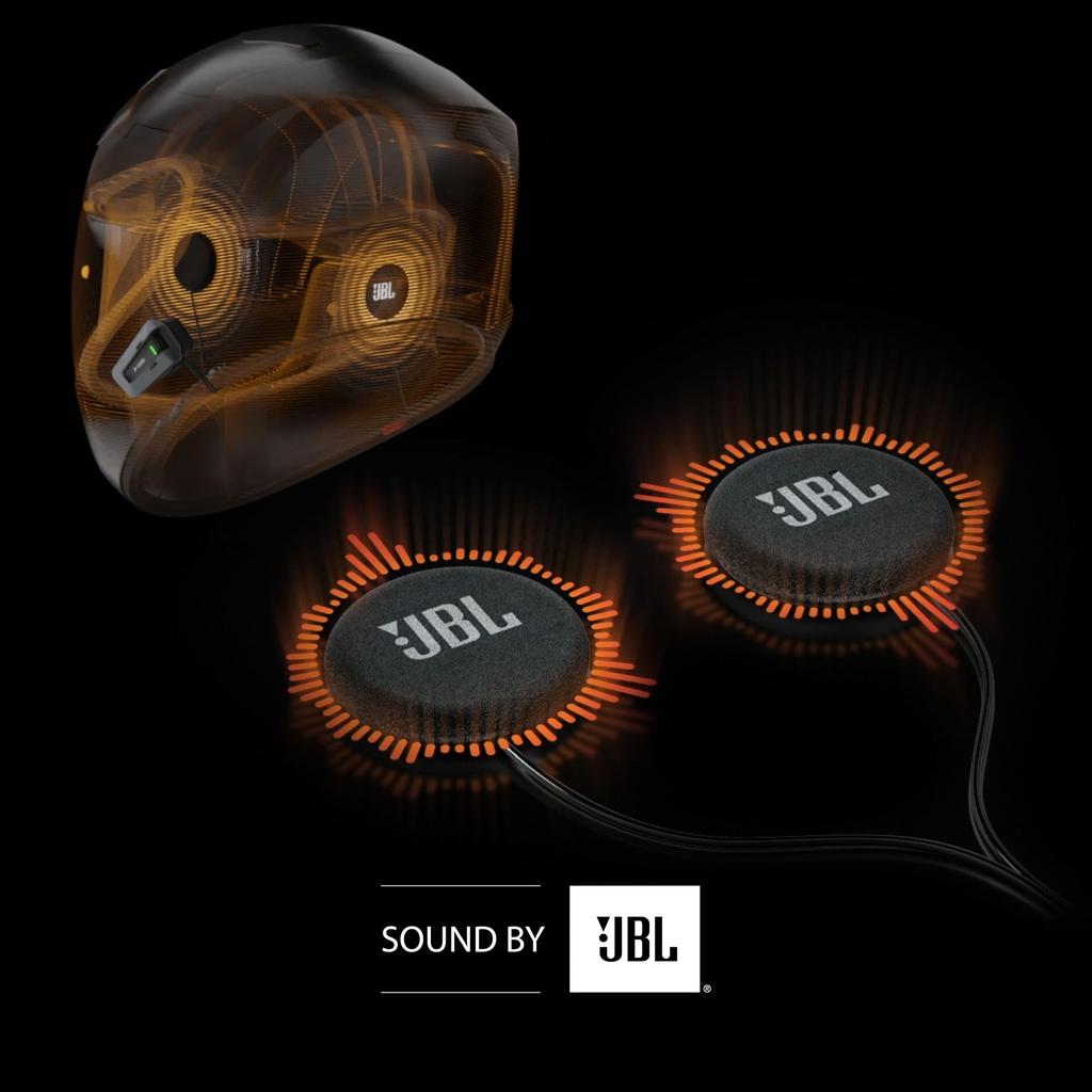 Cardo PACKTALK EDGE Motorcycle Intercom for Includes Official Brand Logo Sticker 1-15 People, (PT200001-STKC0069)