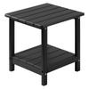 Outdoor Side Table, 450W X 380D X 440H Mm, Double Layer HDPE Outside End Table for Easy Maintenance, Withstand Harsh Weather, Fit for Patio, Pool,