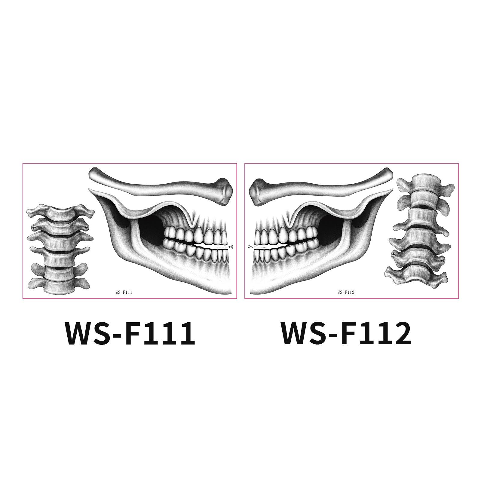 

Halloween Terrifying Mouth Temporary Tattoo Sticker Thriller collarbone Disposable Waterproof Face Tattoo Lip Makeup Ornament