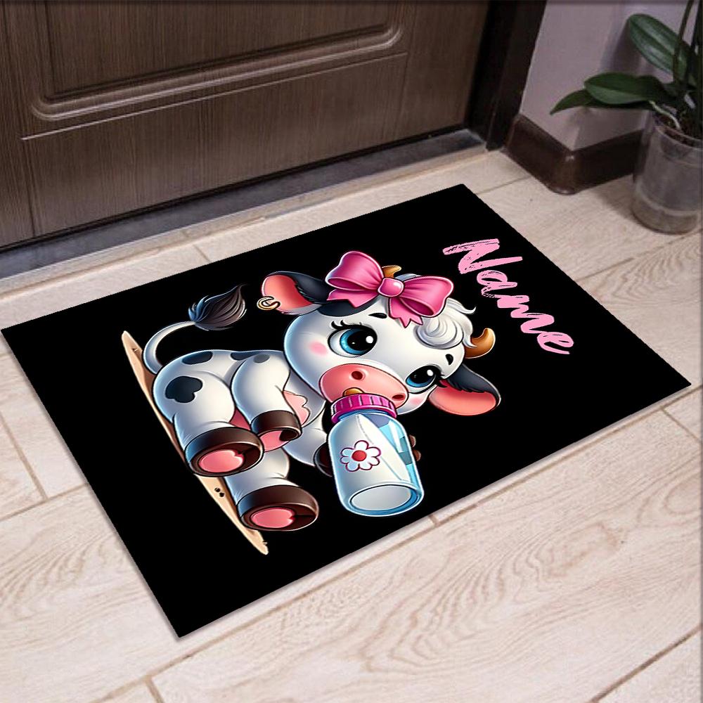 Tappeto Personalizzato con Stampa Mucca, Tappeto per Sedia da Ufficio Soggiorno Camera da Letto Cucina Decorazioni Regali.