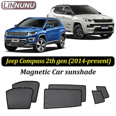 LINNUNU Magenetic Car Sunshade Windshield Curtain Side Window Sun Shade UV Protection For Jeep Compass 2008-2015-2025 Accessorie