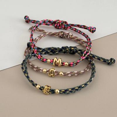 Vlen Alphabet Initial Bracelet for Women Bubble Letter A To Z Colorful String Adjustable Friendship Gift Simple Dainty Jewelry