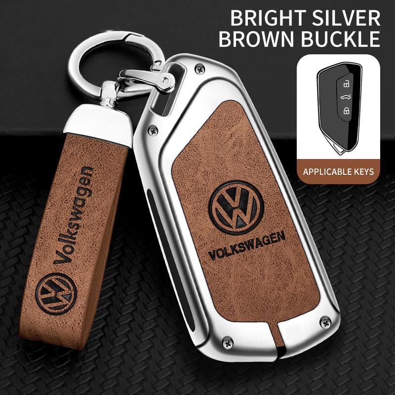 2026 Hot For VW VOLKSWAGEN Zinc Alloy Leather Car Smart Remote Key Fob Case Cover Protector Shell For VW Volkswagen Golf 8 MK8 L