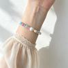 Rainbow Stone Pearl Necklace & Bracelet Set: High-End European Seaside Style for Women