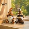 Handcrafted Resin Crafts Mini Coffee Gnome Ornaments, Sitting Bean Goblin Figurines, Kitchen Shelf Decorations Cute Statue for Shop Tabletop